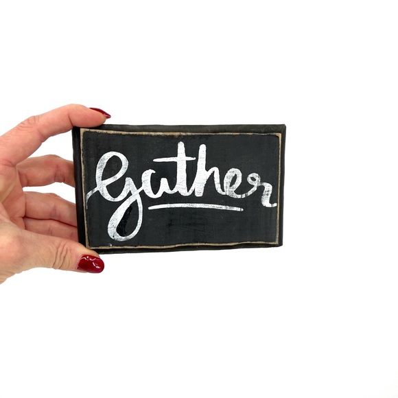 Wooden Gather Home Decor Teacher Reading Nook Cook Kitchen Farmhouse Sign - Picture 4 of 10